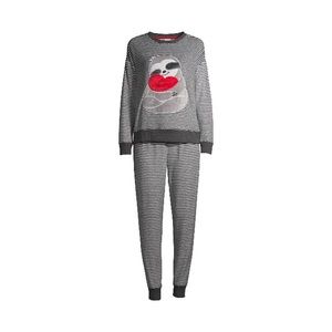 NWT Women's Fuzzy Applique, 2-Piece Pajama Set